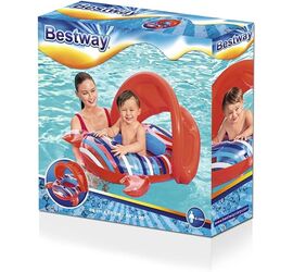 Bestway Βρεφικό Σωσίβιο Swimtrainer με Διάμετρο 86εκ. και Σκίαστρο