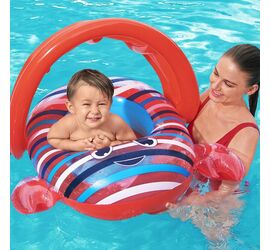 Bestway Βρεφικό Σωσίβιο Swimtrainer με Διάμετρο 86εκ. και Σκίαστρο