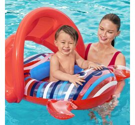 Bestway Βρεφικό Σωσίβιο Swimtrainer με Διάμετρο 86εκ. και Σκίαστρο