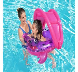 Bestway Βρεφικό Σωσίβιο Swimtrainer με Διάμετρο 86εκ. και Σκίαστρο