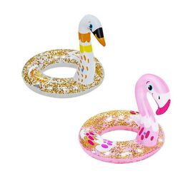 Bestway Παιδικό Σωσίβιο Κουλούρα με Glitter, Σε σχέδιο Flamingo και Κύκνο