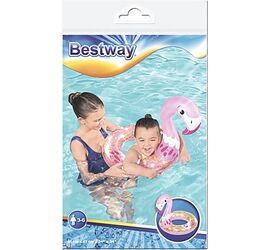 Bestway Παιδικό Σωσίβιο Κουλούρα με Glitter, Σε σχέδιο Flamingo και Κύκνο