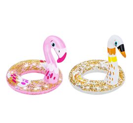 Bestway Παιδικό Σωσίβιο Κουλούρα με Glitter, Σε σχέδιο Flamingo και Κύκνο