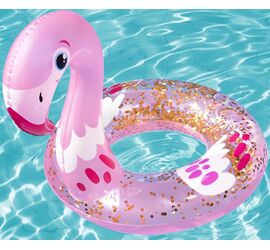 Bestway Παιδικό Σωσίβιο Κουλούρα με Glitter, Σε σχέδιο Flamingo και Κύκνο