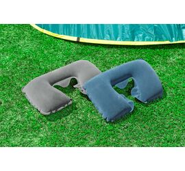 Bestway Φουσκωτό Μαξιλάρι Λαιμού Camping  Βελουτέ 37cm x24cm x 10cm