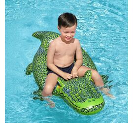 Bestway Crocodile Παιδικό Φουσκωτό Ride On Θαλάσσης Κροκόδειλος με Χειρολαβές Πράσινο 152εκ.