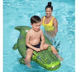 Bestway Crocodile Παιδικό Φουσκωτό Ride On Θαλάσσης Κροκόδειλος με Χειρολαβές Πράσινο 152εκ.