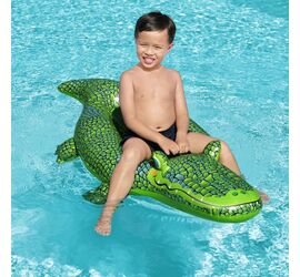 Bestway Crocodile Παιδικό Φουσκωτό Ride On Θαλάσσης Κροκόδειλος με Χειρολαβές Πράσινο 152εκ.