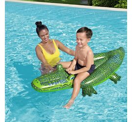 Bestway Crocodile Παιδικό Φουσκωτό Ride On Θαλάσσης Κροκόδειλος με Χειρολαβές Πράσινο 152εκ.