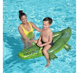 Bestway Crocodile Παιδικό Φουσκωτό Ride On Θαλάσσης Κροκόδειλος με Χειρολαβές Πράσινο 152εκ.