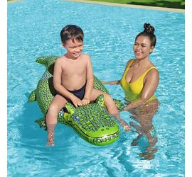 Bestway Crocodile Παιδικό Φουσκωτό Ride On Θαλάσσης Κροκόδειλος με Χειρολαβές Πράσινο 152εκ.