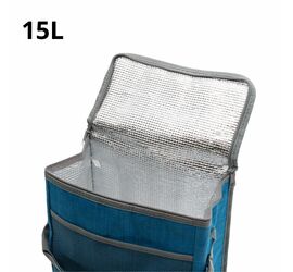 COOLER BAG ΜΕ ΥΦΑΣΜΑ ΣΕ 3 ΧΡΩΜΑΤΑ 15L.ΠΡ.ΚΙΝΑ