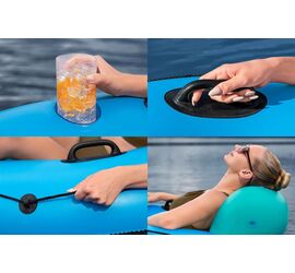 Bestway Hydro Force White Cap Rider Φουσκωτή Πολυθρόνα Θαλάσσης με Πλάτη & Λαβές 119cm για 12+ Ετών