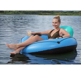 Bestway Hydro Force White Cap Rider Φουσκωτή Πολυθρόνα Θαλάσσης με Πλάτη & Λαβές 119cm για 12+ Ετών