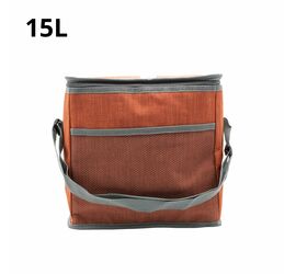 COOLER BAG ΜΕ ΥΦΑΣΜΑ ΣΕ 3 ΧΡΩΜΑΤΑ 15L.ΠΡ.ΚΙΝΑ
